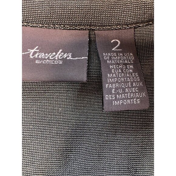 Chicos Women's Travelers Open Front Jacket SZ 2/L Green Mature Travel Long Sleev - Picture 5 of 7